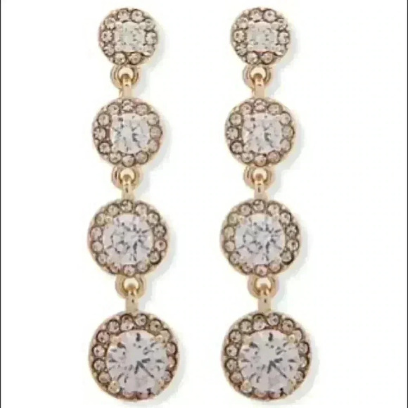 Anne Klein Jewelry - Anne Klein New Crystal Halo Linear Earrings